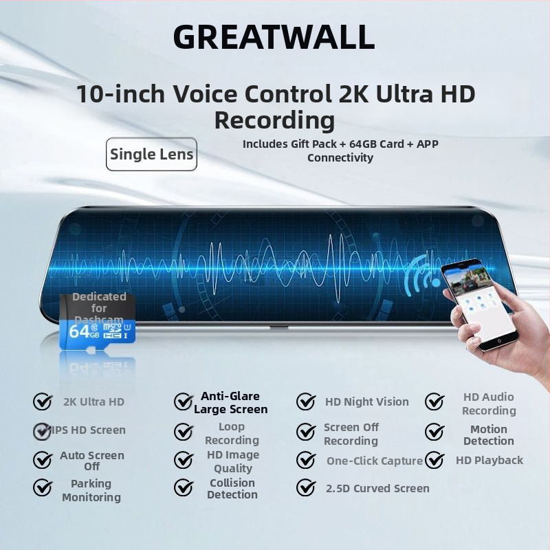 Camera auto pentru bord cu lentile față și spate duble, rezoluție 2160p, vedere de noapte îmbunătățită