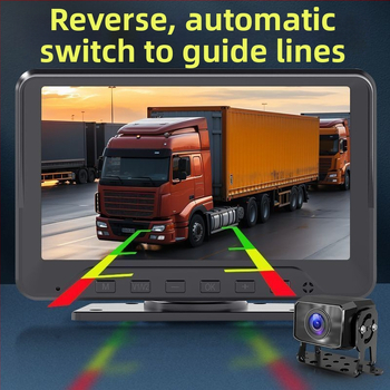 Sistem de supraveghere pentru vehicule, 4 canale, 360°, 24V, vizionare HD noapte pentru camera de mers înapoi, DVR universal cu 2 canale