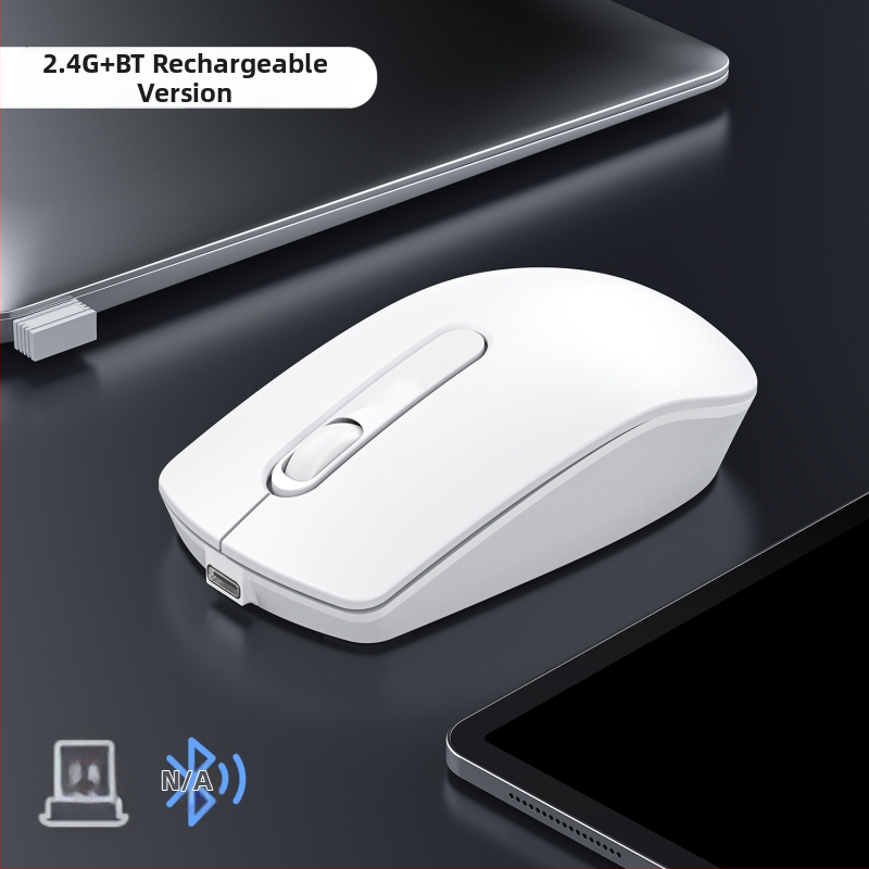 Безжична Bluetooth мишка с двойно режимно свързване 2.4G/Bluetooth, 1600dpi, 3 бутона, обхват до 10 м за лаптоп/офис