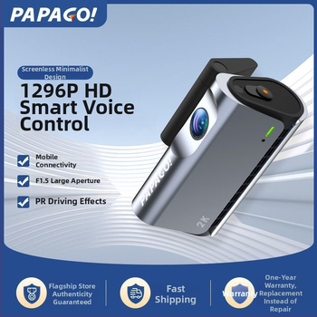 Papago! N120/N100, cameră auto fără ecran, cu control vocal, HD Night Vision, unghi 120°, 4 MP, card SD, rețea 2G