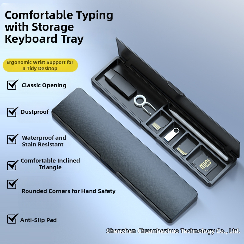 Divpusīgs gumijas rokas balsts spēļu tastatūrai ar uzglabāšanas kastīti (modelis jp-1) – ūdensizturīgs, pret slīdēšanu, nodilumizturīgs