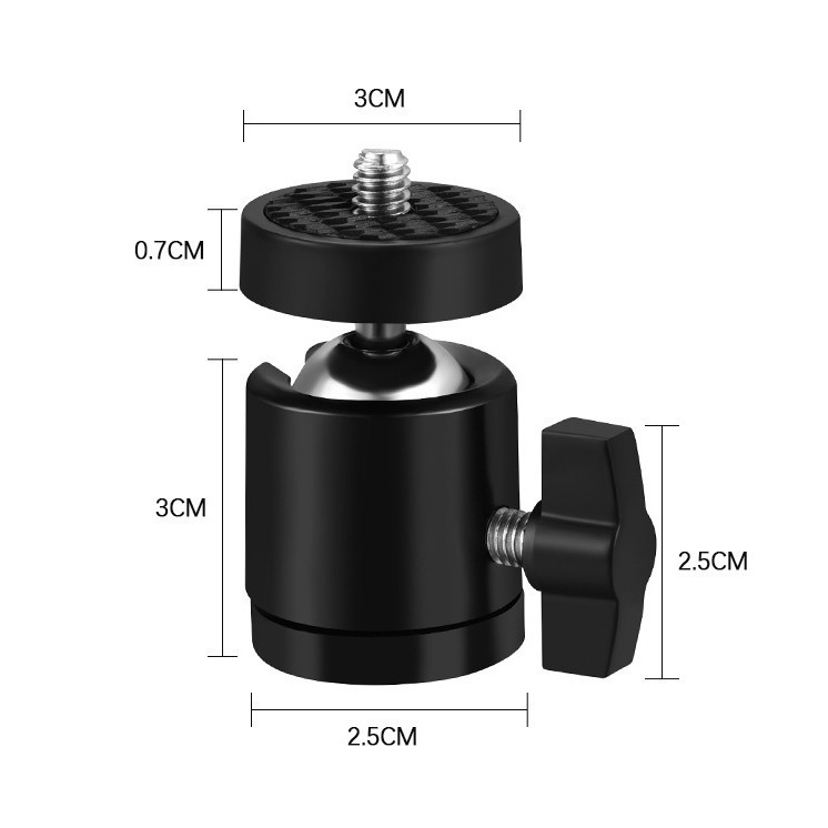 Stolný Pan-Tilt stojan pre telefón so 360° vodorovným a zvislým otočením, ABS, 68 g