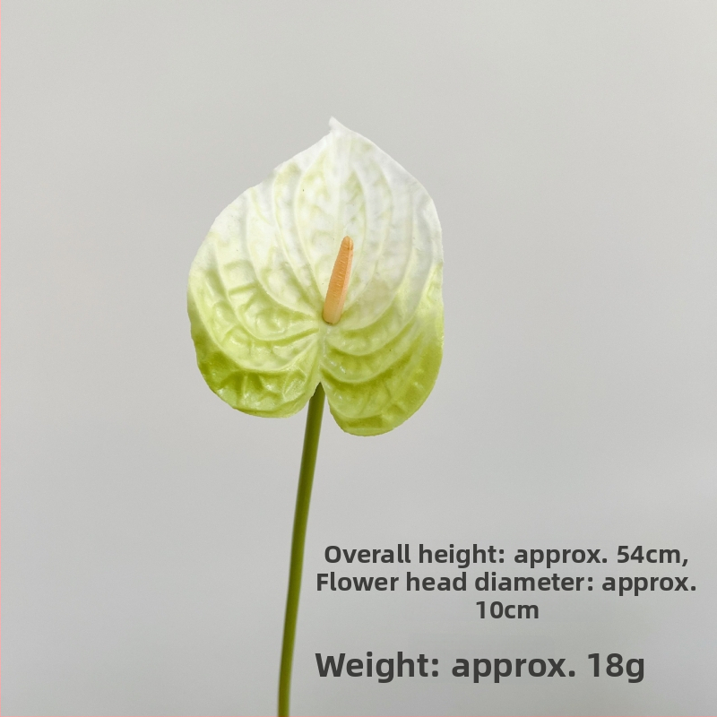 Umelý kvet anthurium z PU s realistickou textúrou, jeden stvol pre floristické aranžmány