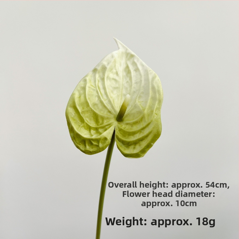 Umelý kvet anthurium z PU s realistickou textúrou, jeden stvol pre floristické aranžmány