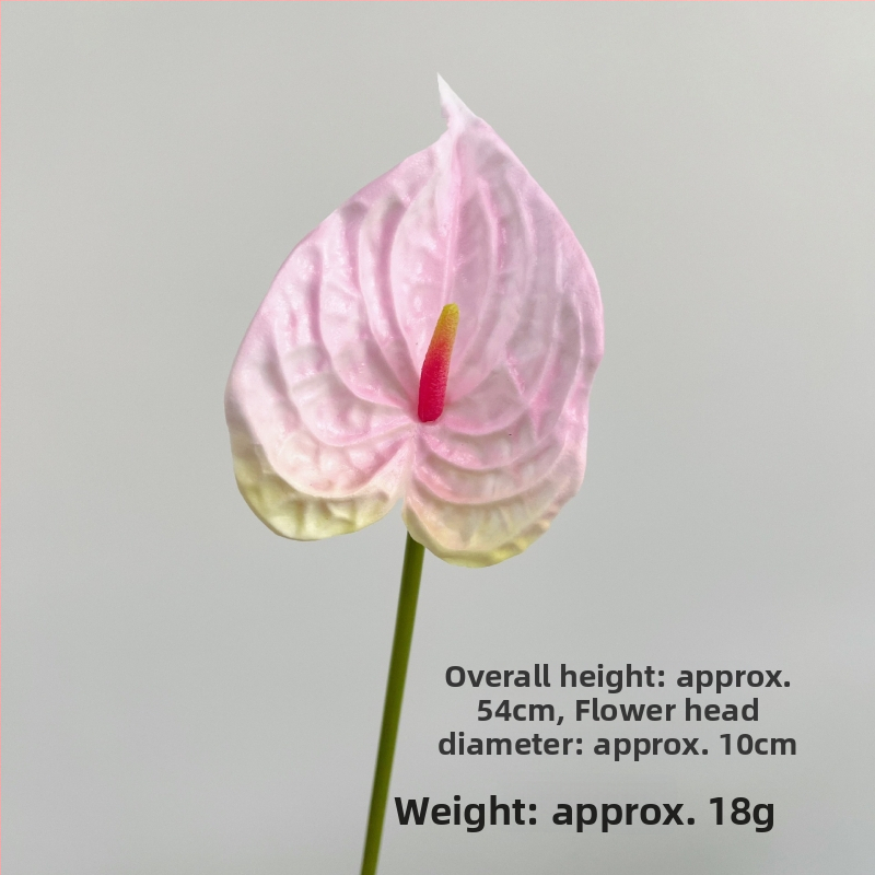 Umelý kvet anthurium z PU s realistickou textúrou, jeden stvol pre floristické aranžmány