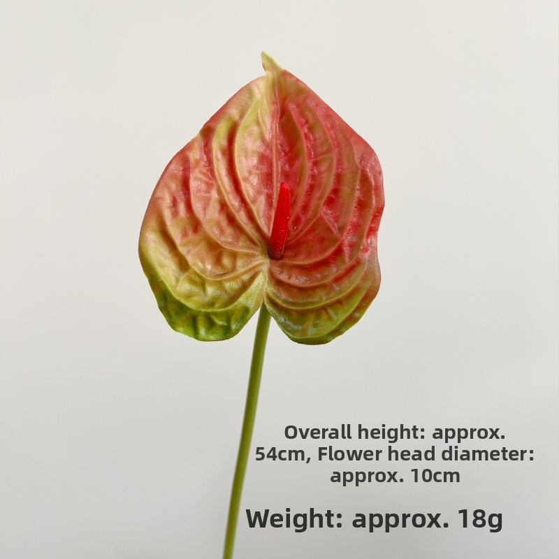 Umelý kvet anthurium z PU s realistickou textúrou, jeden stvol pre floristické aranžmány