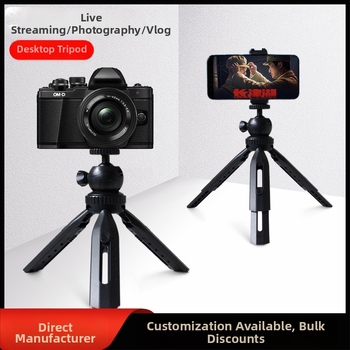 Mini asztali állvány gömbpan-tilttel okostelefonokhoz és mirrorless kamerákhoz, hordozható kézi állvány, ABS anyag, gyorskioldó tálca, teherbírás 2–5 kg