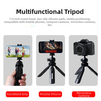 Mini asztali állvány gömbpan-tilttel okostelefonokhoz és mirrorless kamerákhoz, hordozható kézi állvány, ABS anyag, gyorskioldó tálca, teherbírás 2–5 kg