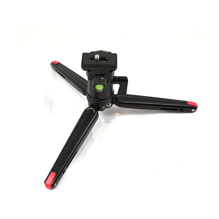 Tripod mic de masă pentru Cameră și Telefon – aliaj de aluminiu, cap pan-tilt sferic, plăcă cu eliberare rapidă, încărcare până la 5 kg