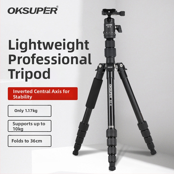 OKSUPER RG-4i Trepied cu Cap cu Bilă, 5 Secțiuni, Aliaj de Aluminiu, Capacitate de Încărcare 6–10 kg, Greutate 1,17 kg, Fără Placă de Eliberare Rapidă