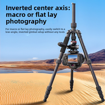 OKSUPER RG-4i Trepied cu Cap cu Bilă, 5 Secțiuni, Aliaj de Aluminiu, Capacitate de Încărcare 6–10 kg, Greutate 1,17 kg, Fără Placă de Eliberare Rapidă