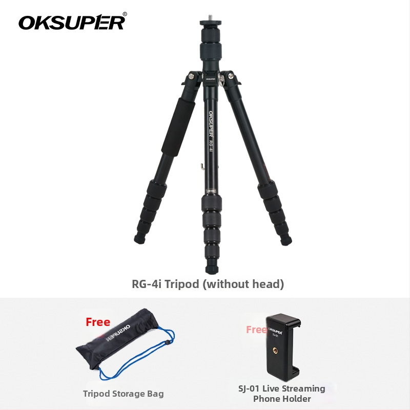OKSUPER RG-4i Trepied cu Cap cu Bilă, 5 Secțiuni, Aliaj de Aluminiu, Capacitate de Încărcare 6–10 kg, Greutate 1,17 kg, Fără Placă de Eliberare Rapidă