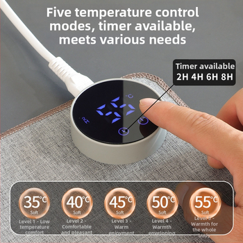 Baiyi pelės šildymo kilimėlis – PU medžiaga, aliuminio plokštė šilumos sklaidai, 220V 85W, apsauga nuo perkaitimo