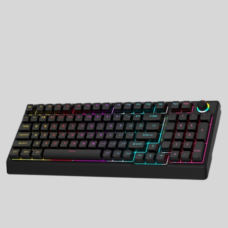Mechanikus billentyűzet kék kapcsolóval, több mint 98 billentyű, vezetékes csatlakozás, RGB háttérvilágítás