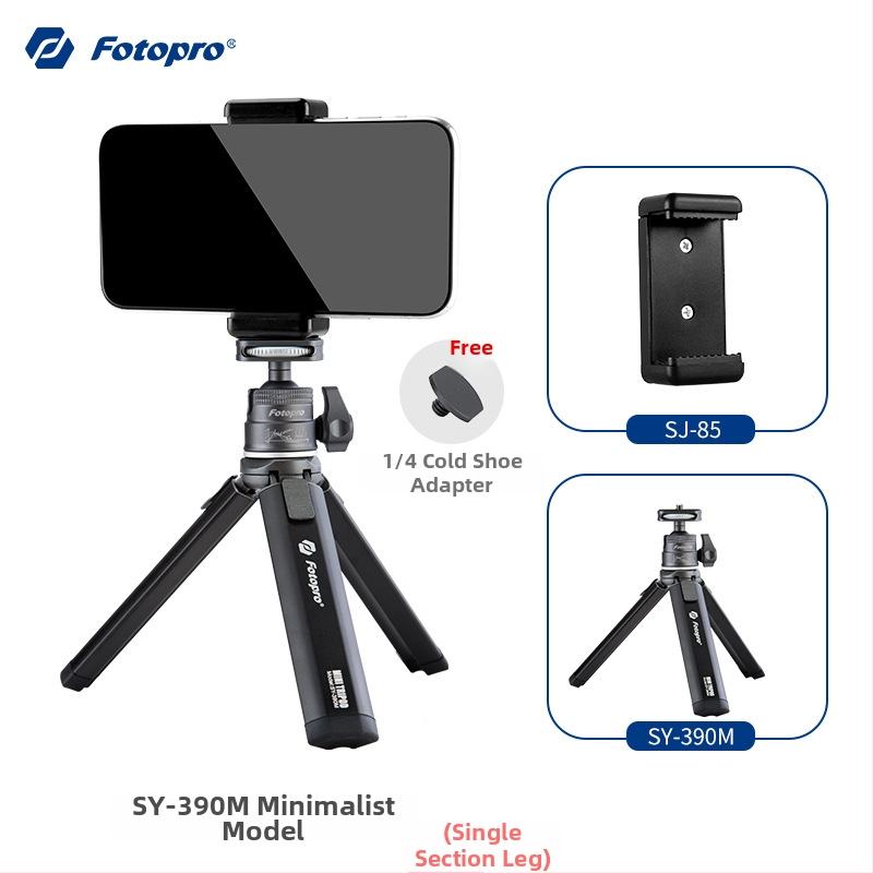 Stolný tripod SY-390 s guľovou pan-tilt hlavou, hliníková zliatina, nosnosť 2 kg, hmotnosť 0,25 kg