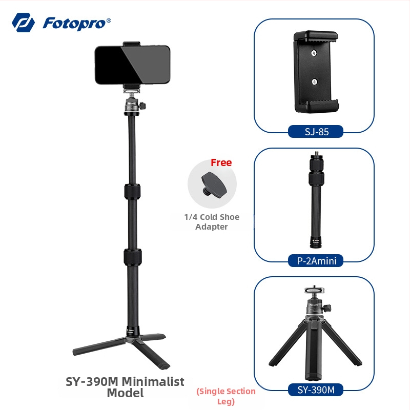Stolný tripod SY-390 s guľovou pan-tilt hlavou, hliníková zliatina, nosnosť 2 kg, hmotnosť 0,25 kg