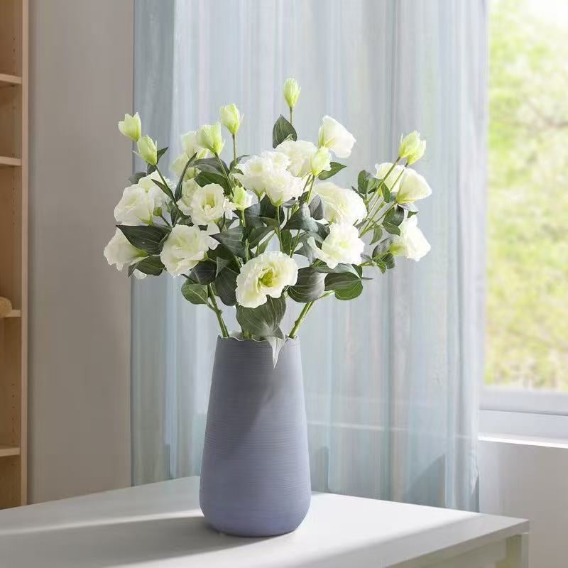 Umjetni Lisianthus od svile — dekor za dom, vjenčane i fotografske rekvizite | Marka Binli | Materijal: svila | Umjetnost: oblikovanje kose, reljefno utiskivanje | Sorte: 1327355784