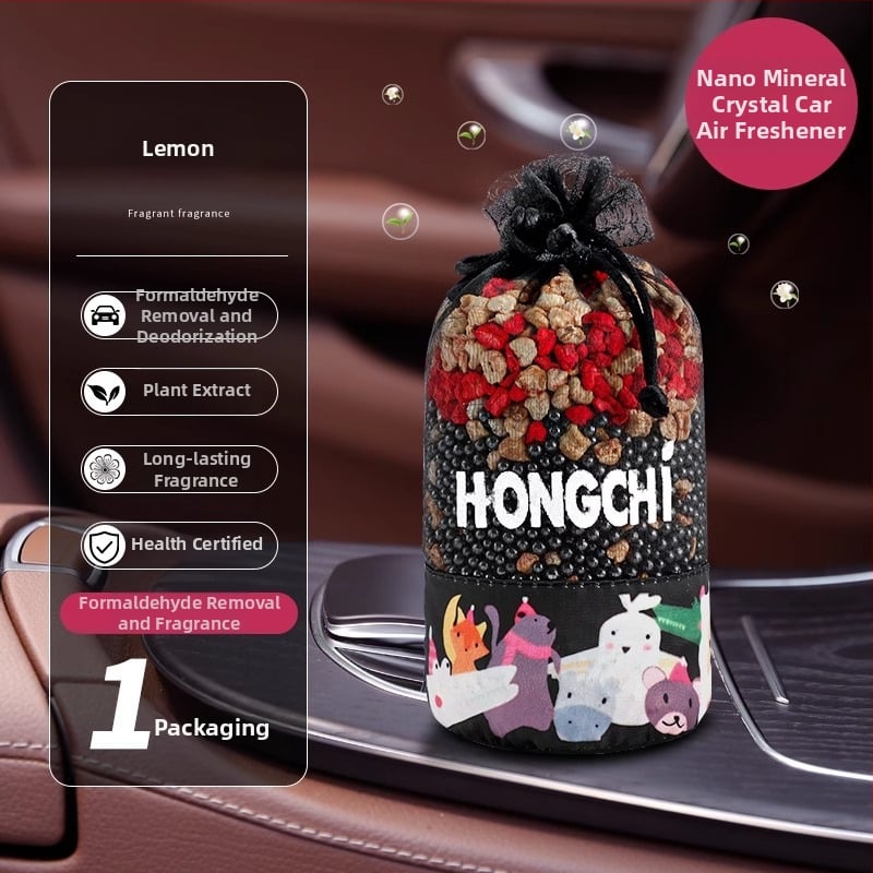 Автомобилен въздухоосвежител с жасминови сушени цветя и аромат улонг чай, нанокристали, естествена изработка, модерен дизайн