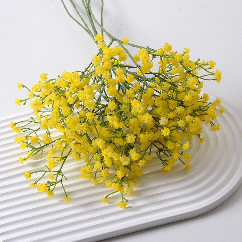 Hua Qianxi mesterséges gypsophila – puha gumi anyagból, háromágú szár, esküvői dekoráció, kézben tartható műanyag virág