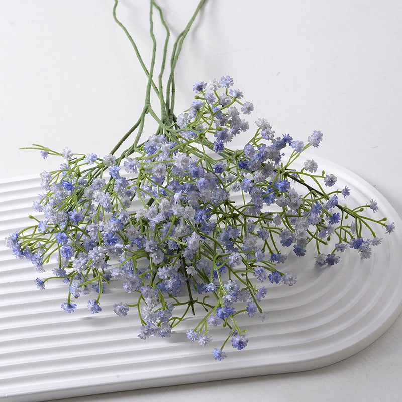 Hua Qianxi mesterséges gypsophila – puha gumi anyagból, háromágú szár, esküvői dekoráció, kézben tartható műanyag virág