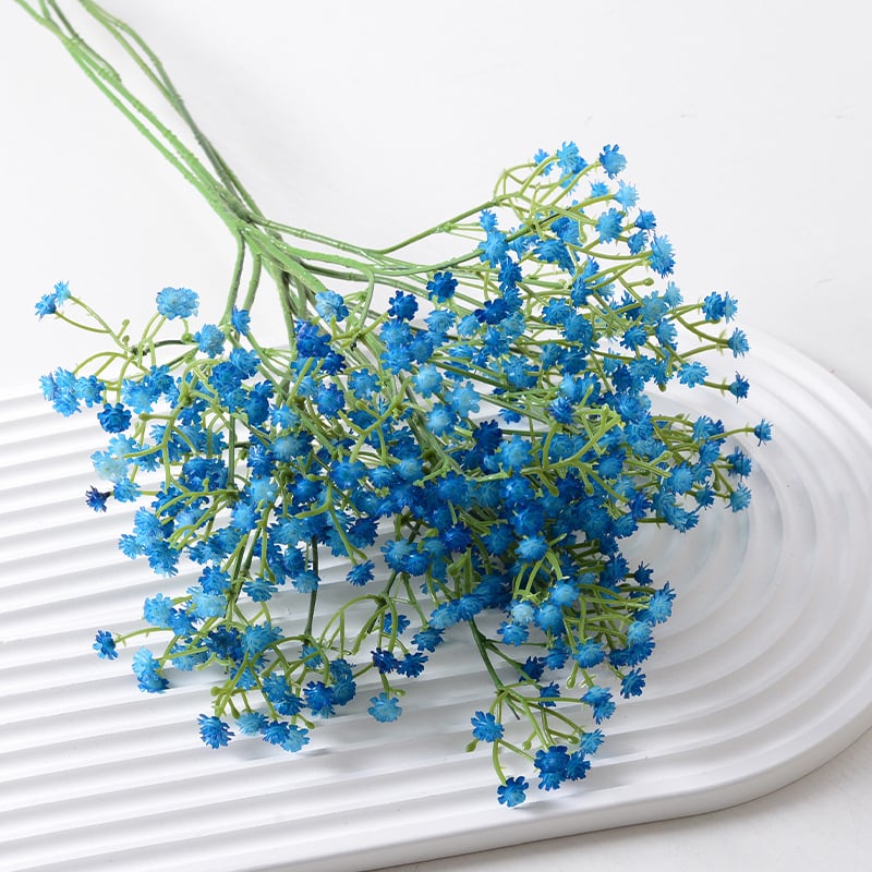 Hua Qianxi mesterséges gypsophila – puha gumi anyagból, háromágú szár, esküvői dekoráció, kézben tartható műanyag virág