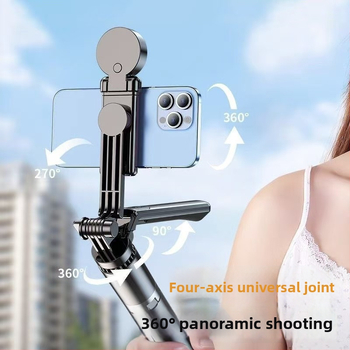 R16D selfie tyč s ramenom, tripod na živé vysielanie, osvetlenie, prenosné 3-v-1 Bluetooth diaľkové ovládanie