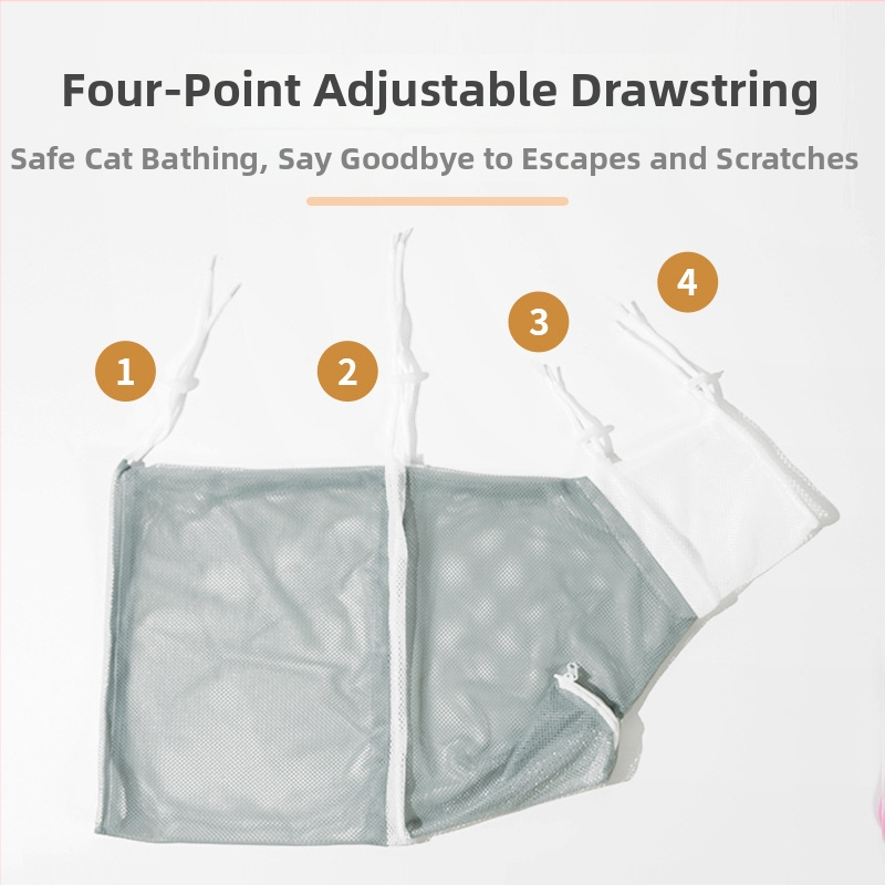 Harmadik generációs macska mosó táska, kibővített kialakítás, fürdetéshez és körömápoláshoz, karcolás elleni rögzítő tasak