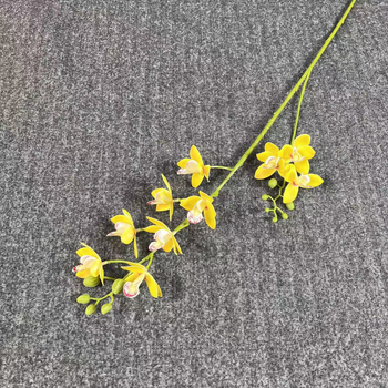 Kétágú selyemorchidea művirág esküvői és otthoni dekorációhoz — Youyi Márka; Anyag: Selyem virág; Használat: esküvők, fotózási kellékek, otthoni dekoráció