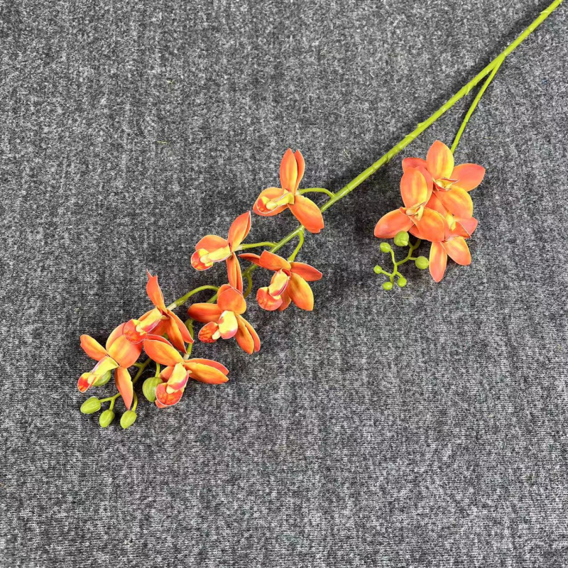 Kétágú selyemorchidea művirág esküvői és otthoni dekorációhoz — Youyi Márka; Anyag: Selyem virág; Használat: esküvők, fotózási kellékek, otthoni dekoráció