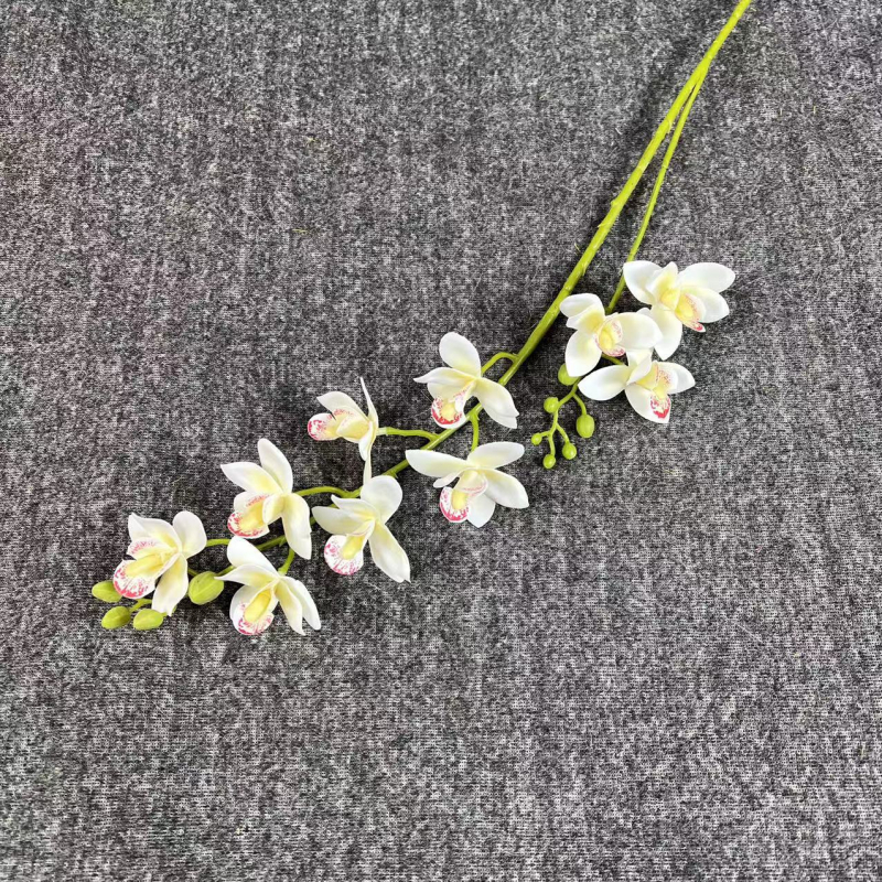 Kétágú selyemorchidea művirág esküvői és otthoni dekorációhoz — Youyi Márka; Anyag: Selyem virág; Használat: esküvők, fotózási kellékek, otthoni dekoráció