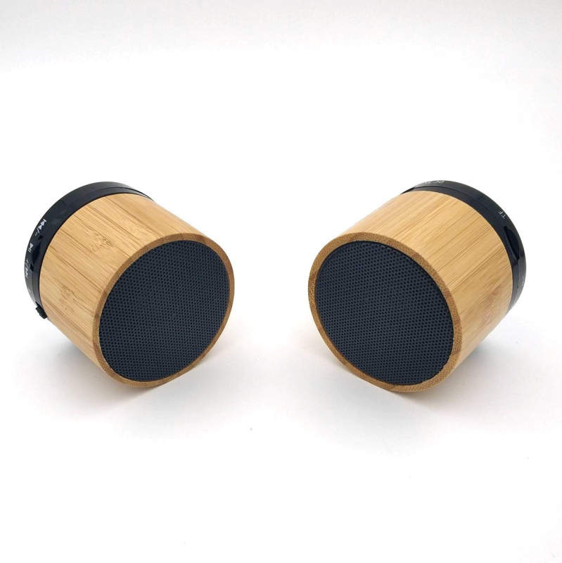 Bluetooth zvučnik s metalnim kućištem i bambusom, prijenosni za stolne i auto korištenje, Bluetooth 5.0, 100Hz-20kHz, SNR ≥75dB, 3W, domet 10m