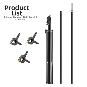 Zhijie Stojan na fotografické pozadie, 3 diely, priemer trubky 2,2/1,8/1,6 cm, hmotnosť 0,95 kg