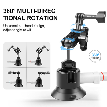 PULUZ Fat Cow Στήριγμα με βεντούζα για Action Cameras – Μεταλλικό, Universal αυτοκινητό στήριγμα, Μέγιστο φορτίο 2 kg