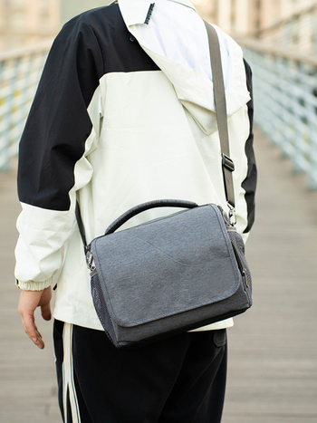 Bezdrobinė veidrodinė kamera krepšys – drobės medžiaga, pamušalas iš drobės, per petį stiliaus, tinka kameroms su viena baterija