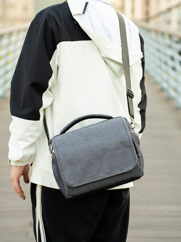 Bezdrobinė veidrodinė kamera krepšys – drobės medžiaga, pamušalas iš drobės, per petį stiliaus, tinka kameroms su viena baterija