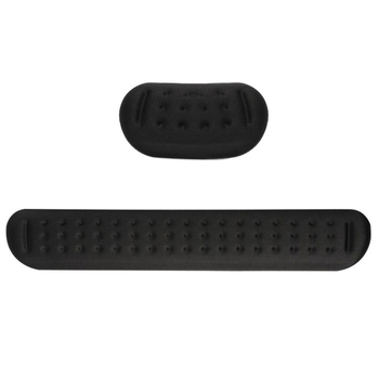 Голяма подложка за китката на мишката с паметна пяна, LYCRA и PU дъно, пластмасово формована, OEM персонализация