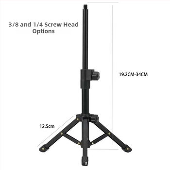 Stolný stojan na mikrofón z hliníkovej zliatiny, 2 sekcie, guľová hlava, nosnosť 11–15 kg