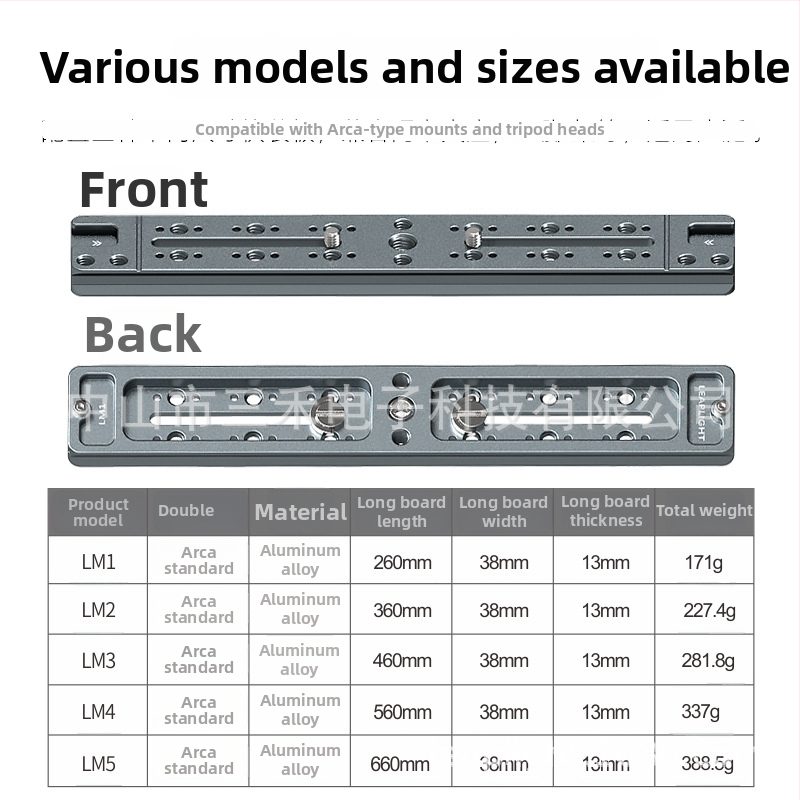 DSLR platňa rýchleho uvoľnenia pre statív s teleobjektívom – rozšírená základňa pre viac kamier