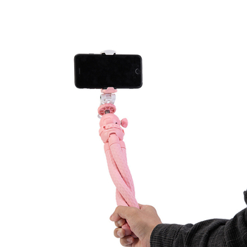 Tripod de birou pentru telefonul mobil cu cap pan-tilt sferic — ABS + gel de silice, greutate 0,26 kg, încărcare până la 2 kg, fără placă cu eliberare rapidă