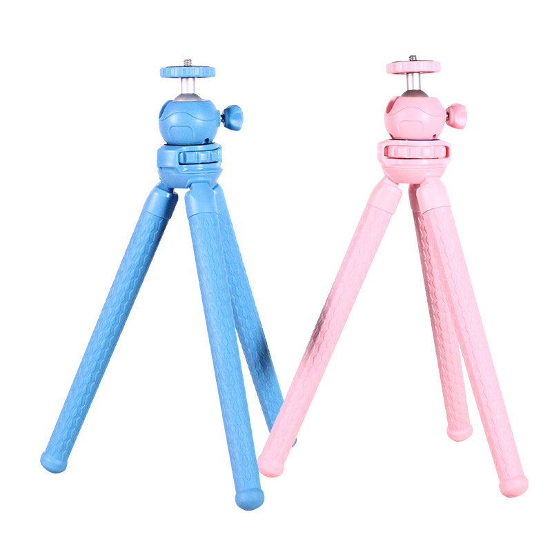Tripod de birou pentru telefonul mobil cu cap pan-tilt sferic — ABS + gel de silice, greutate 0,26 kg, încărcare până la 2 kg, fără placă cu eliberare rapidă