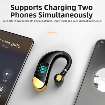 Zhengqin V15 Cască Bluetooth pentru mașină, montare pe ureche, Bluetooth 5.2, afișaj digital, baterie peste 8 ore, rază 10 m, IPX3 rezistent la apă