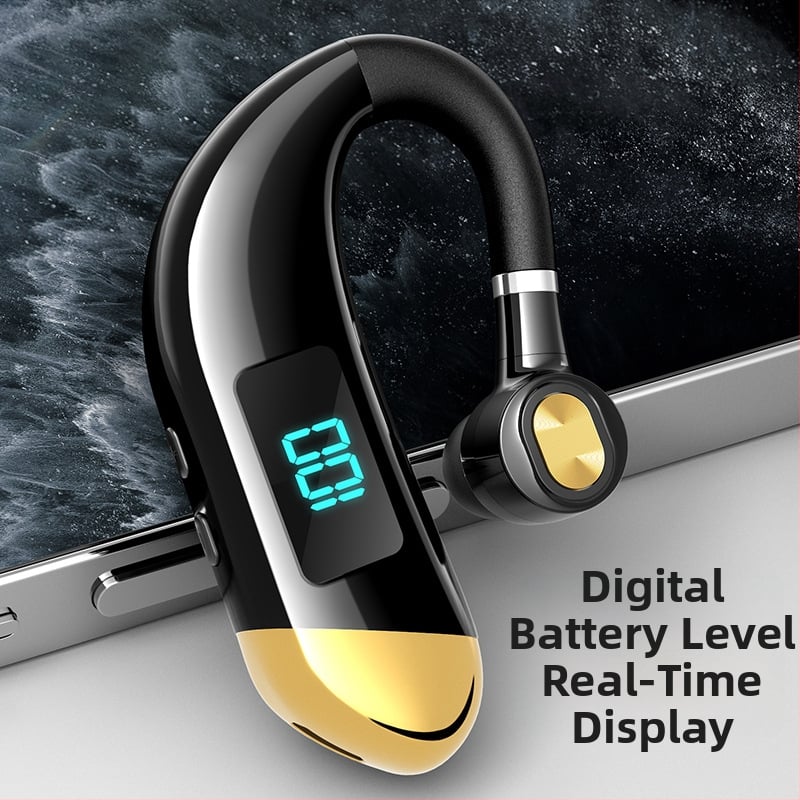 Zhengqin V15 Cască Bluetooth pentru mașină, montare pe ureche, Bluetooth 5.2, afișaj digital, baterie peste 8 ore, rază 10 m, IPX3 rezistent la apă