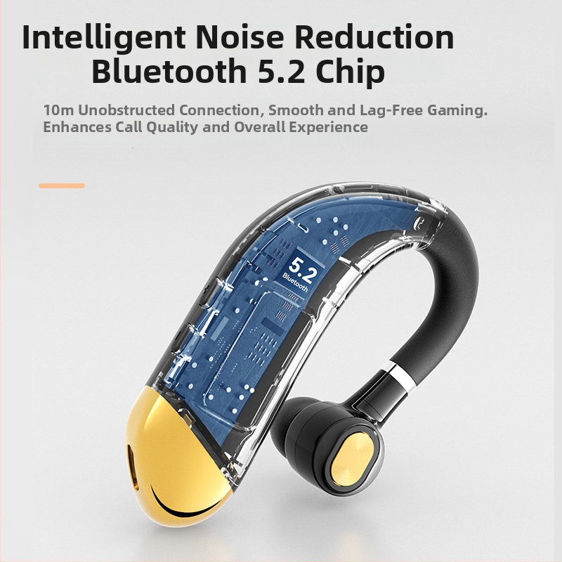 Zhengqin V15 Cască Bluetooth pentru mașină, montare pe ureche, Bluetooth 5.2, afișaj digital, baterie peste 8 ore, rază 10 m, IPX3 rezistent la apă