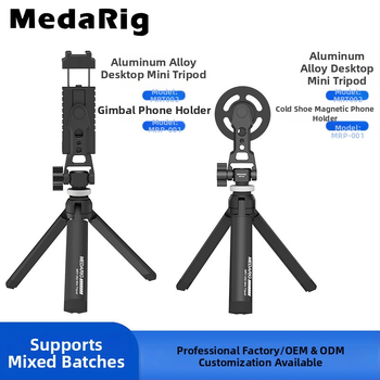Aliuminio lydinio stalinis mini statyvas su magnetiniu telefono laikikliu – MRT002 + MRP001, apkrova 0–3 kg, 1 dalis