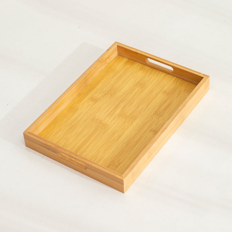 Daska od bambusa za čaj, pravokutnog oblika, glazirana površina, moderni minimalistički stil, za posluživanje čaja i kave.