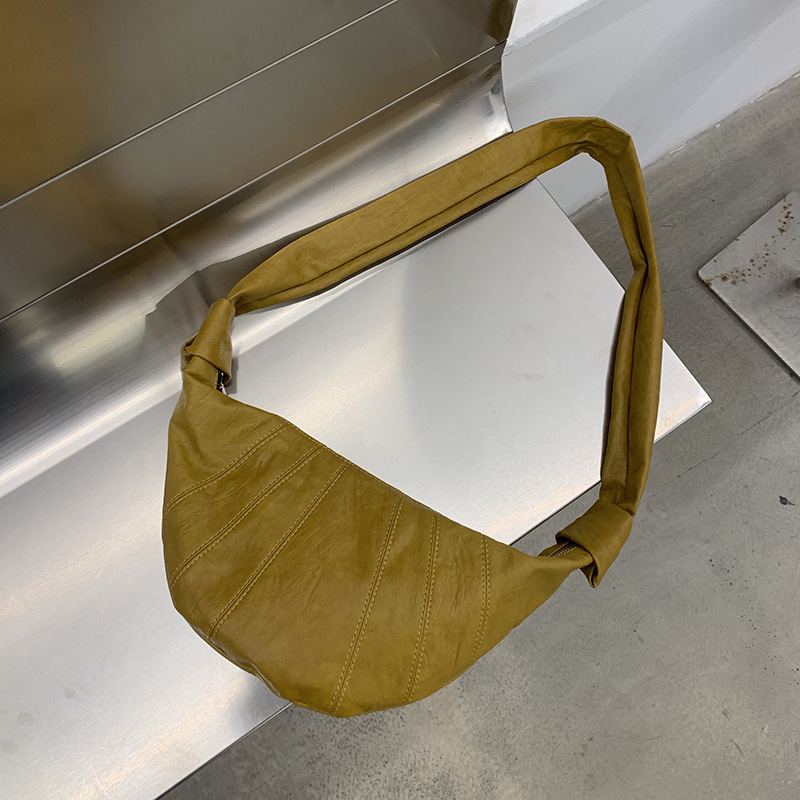 Ženska crossbody torbica u obliku dumplinga - PU koža, zatvarač, unutarnja džep za dokumente, JOERG