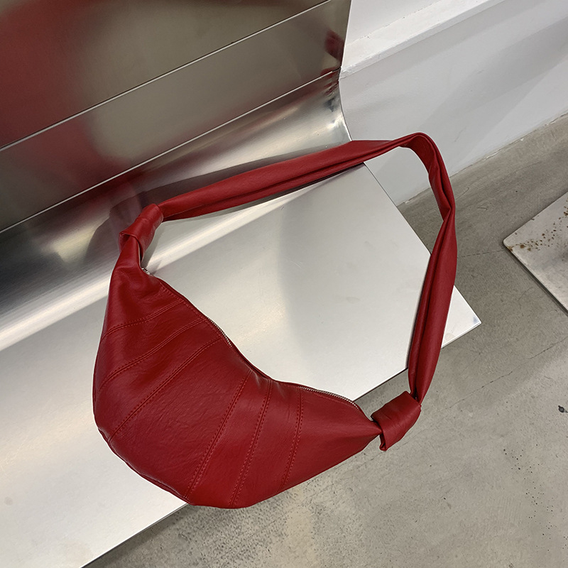 Ženska crossbody torbica u obliku dumplinga - PU koža, zatvarač, unutarnja džep za dokumente, JOERG