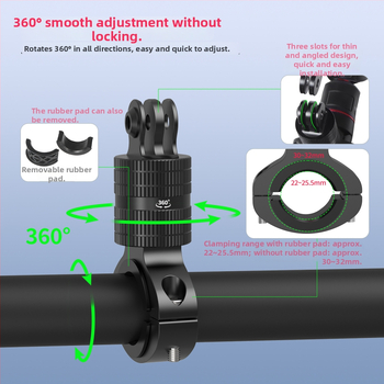 Гимбалова скоба за кормило с магнитно бързо монтиране, съвместима с DJI Osmo360/Action5 – алуминиева сплав; включва държач за тръба.