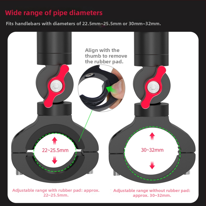 Гимбалова скоба за кормило с магнитно бързо монтиране, съвместима с DJI Osmo360/Action5 – алуминиева сплав; включва държач за тръба.