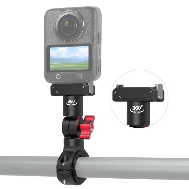 Гимбалова скоба за кормило с магнитно бързо монтиране, съвместима с DJI Osmo360/Action5 – алуминиева сплав; включва държач за тръба.
